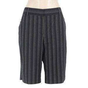 Sport Haley Sz 12 x 12 Black Multi Pin Stripe Poly Rayon Spandex Shorts